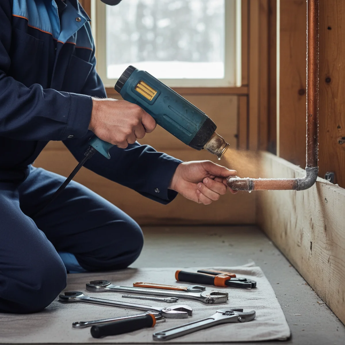 Frozen pipe repair during winter in Roselle Park NJ