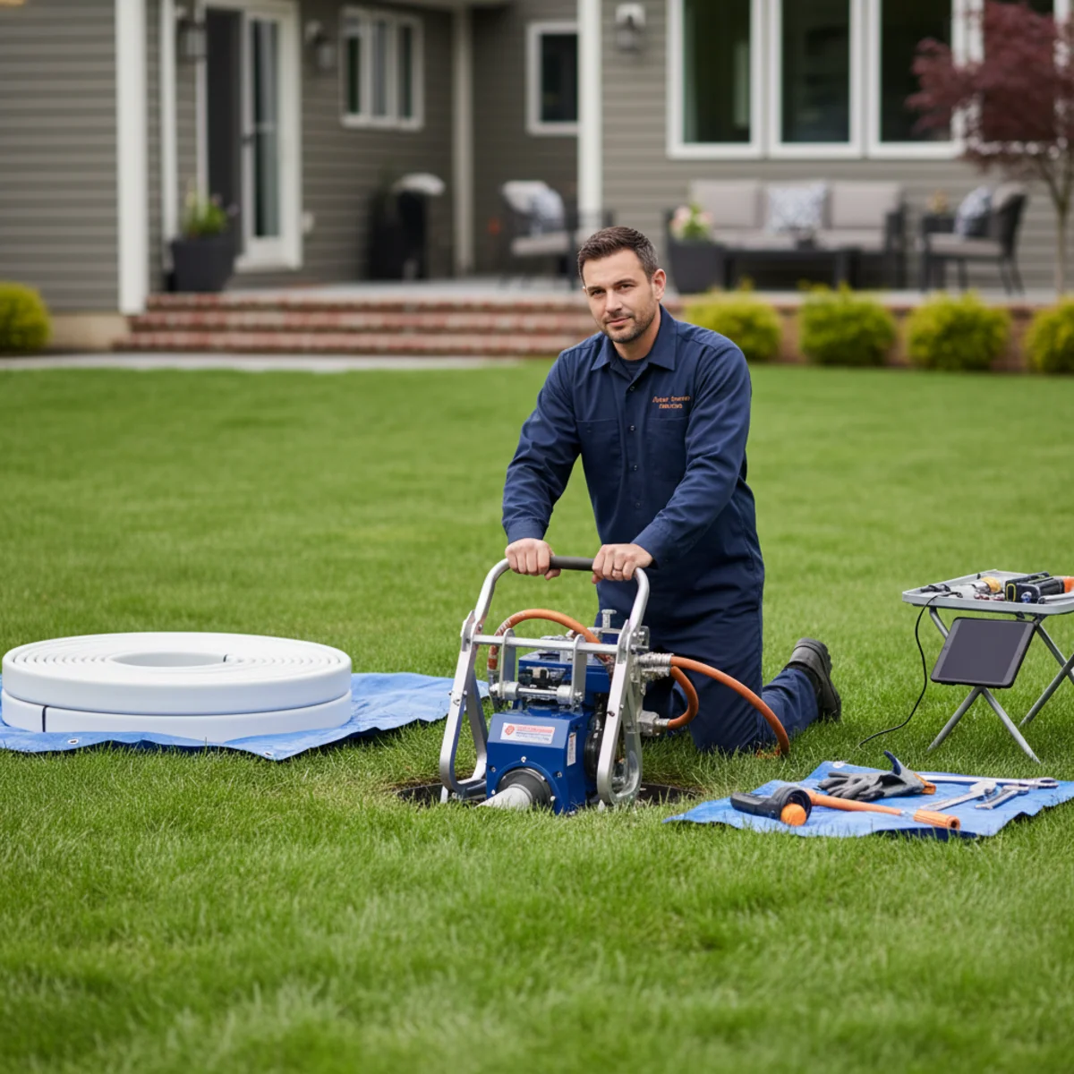 Trenchless sewer repair preserving a Roselle Park NJ yard